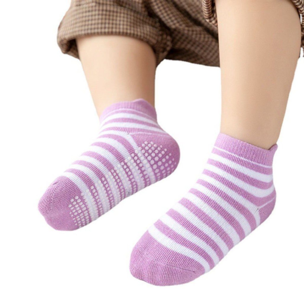 1 Pair Baby Non Slip Cotton Socks with Grips for Toddlers & Infants | Anti Slip Baby Ankle Socks thumbnail 2