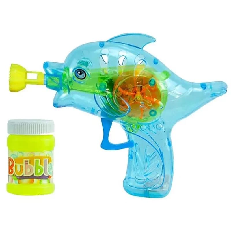 LED light bubble spray machine shooter gun dolphin with bubble liquid free children's fun toy thumbnail 3