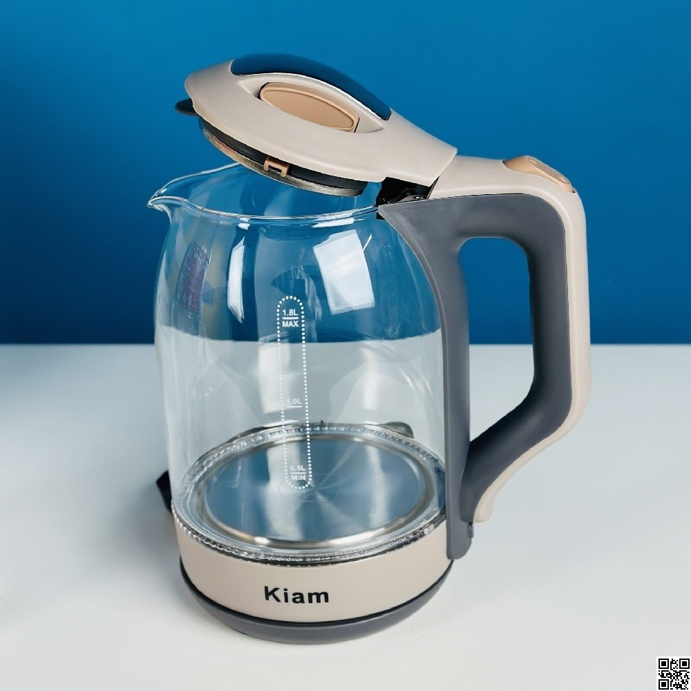 Kiam Electric Kettle BL-002 (1.8L) – Glass Electric Kettle with Auto Shut-Off thumbnail 3