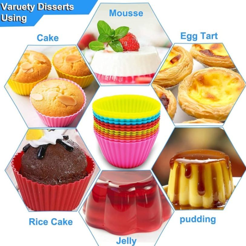 Silicone Cupcake Mold – 12 Pcs Reusable Baking Cups Set thumbnail 3
