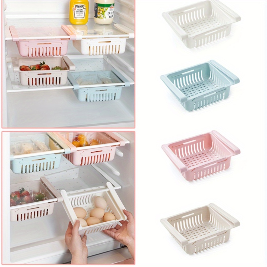 Adjustable Fridge Storage Basket – Expandable Refrigerator Organizer Drawer thumbnail 2