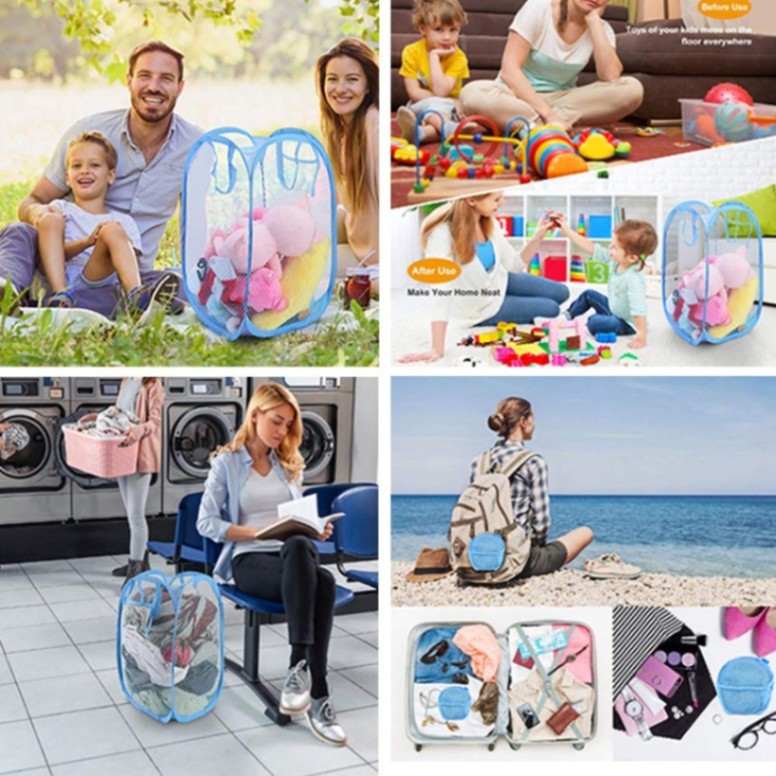 Foldable Laundry Basket, Pop Up Dirty Clothes Storage Bag Washing Laundry Basket Bag Bin, Washing Bag thumbnail 4