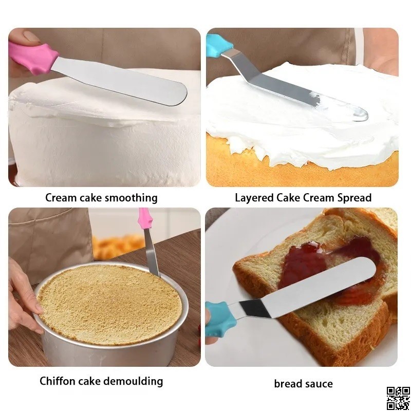 3 Pcs Stainless Steel Cream Spatula Set – Butter, Fondant & Cake Smoother Tools thumbnail 3