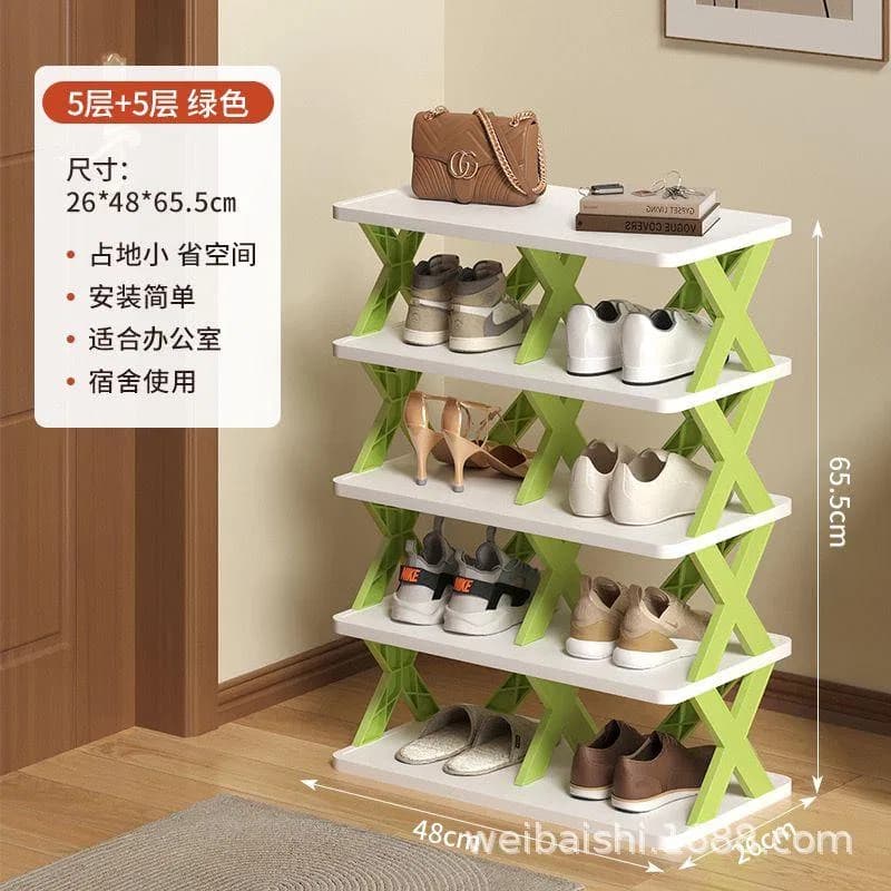 5 Layer Double Part Shoe Rack Organizer, Smart Foldable Shoe Rack thumbnail 3