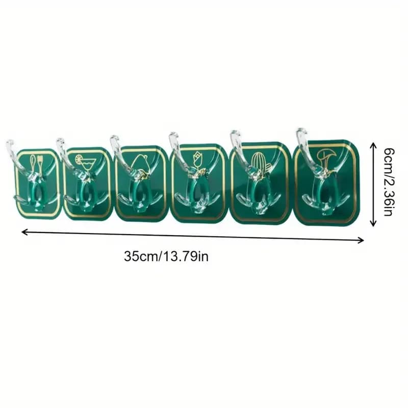 6Pcs Self Adhesive Hook Key Storage Hanger for Kitchen Bathroom Door Wall thumbnail 5