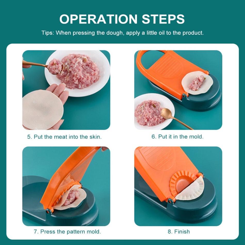 2 in 1 Dumpling & Pitha Maker – Manual Dough Press, Pastry & Dumpling Wrapper Tool thumbnail 2