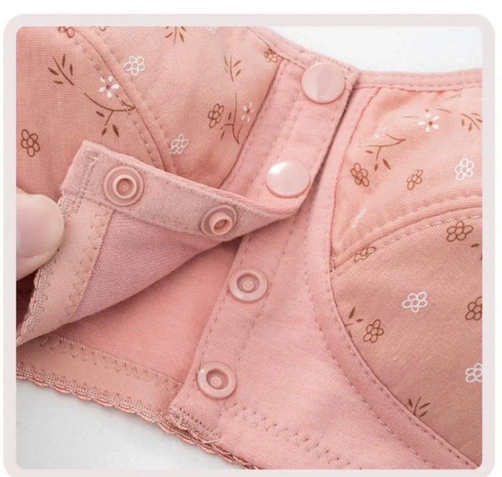 Front Button Nursing Bra for Women – Pure Cotton Front Closure Bra, Ultra Soft Maternity & Feeding Bra, Full Coverage Wireless Yoga Sports Bra thumbnail 6