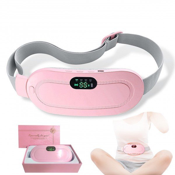 Menstrual Heating Pad Slimming Massage Belt LCD Display USB Rechargeable Period Pain Relief Belt for Women Bangladesh