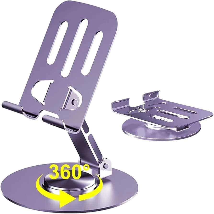 360° Rotating Foldable Tablet Phone Holder, Multi-angle Adjustable Desk Cell Phone Stand thumbnail 2
