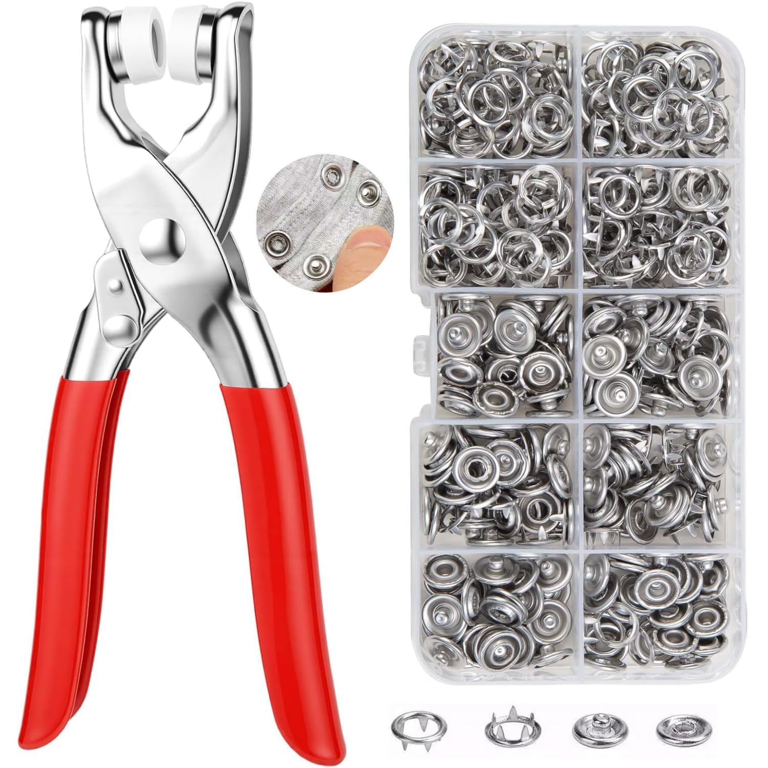 Tich Button Machine, Snap Button Attaching Machine | Automatic Stainless Steel Button Press with 100 Free Buttons thumbnail 5