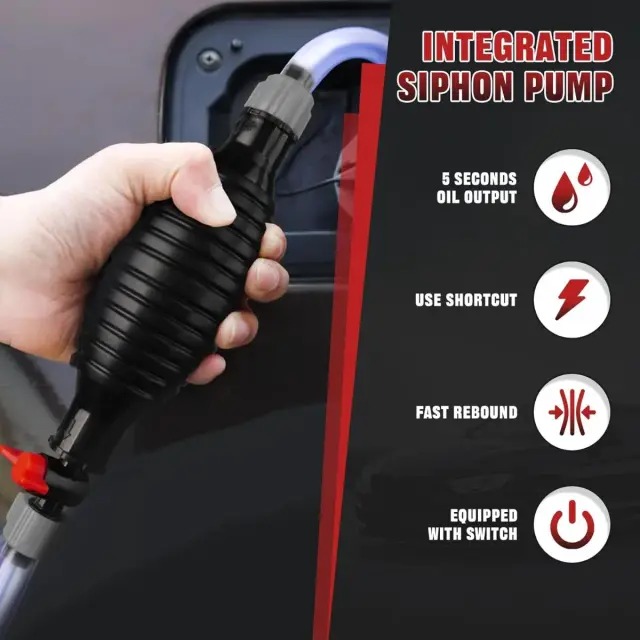 Fuel & Liquid Transfer Siphon Pump – Manual Hand Pump Kit with PVC Hose for Petrol, Diesel & Water thumbnail 5