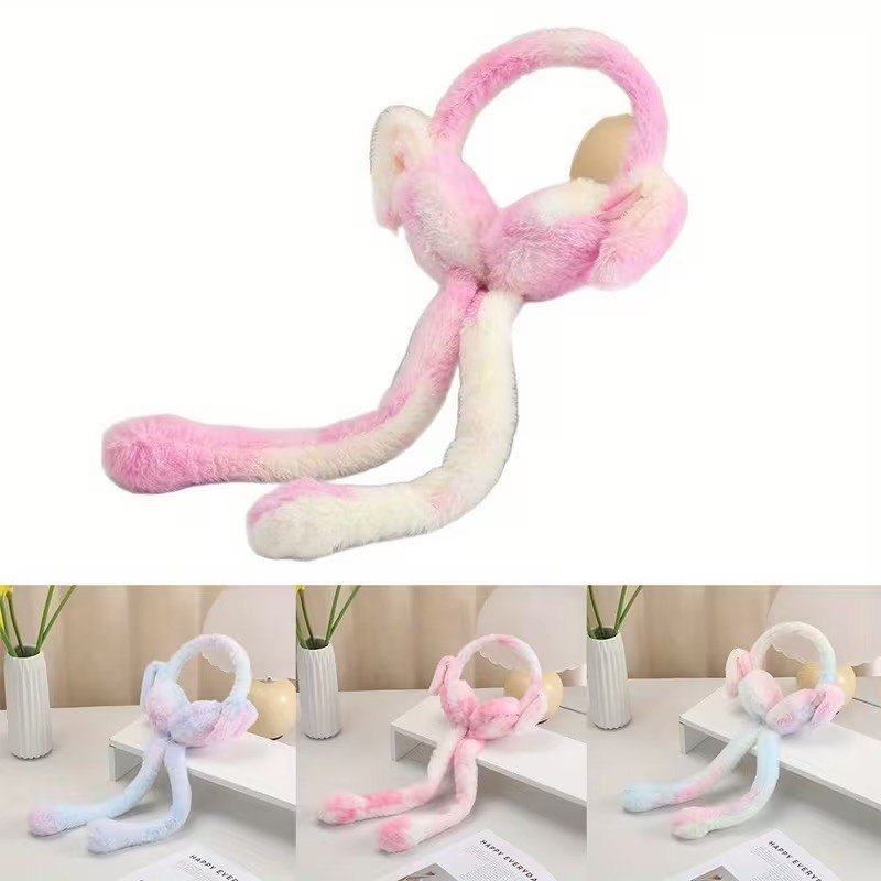 Fluffy Rabbit Ear Winter Earmuffs Best Price in Bangladesh | Moving Bunny Hat with Music Cute Plush Rabbit Headband thumbnail 4