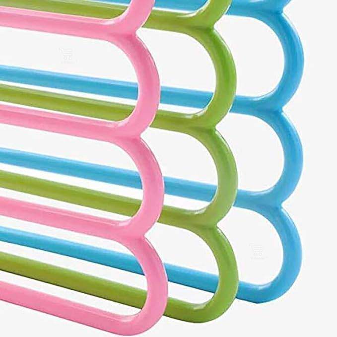 3Pcs 5 Layer Plastic Clothes Hanger – Space Saving Wardrobe Organizer thumbnail 4