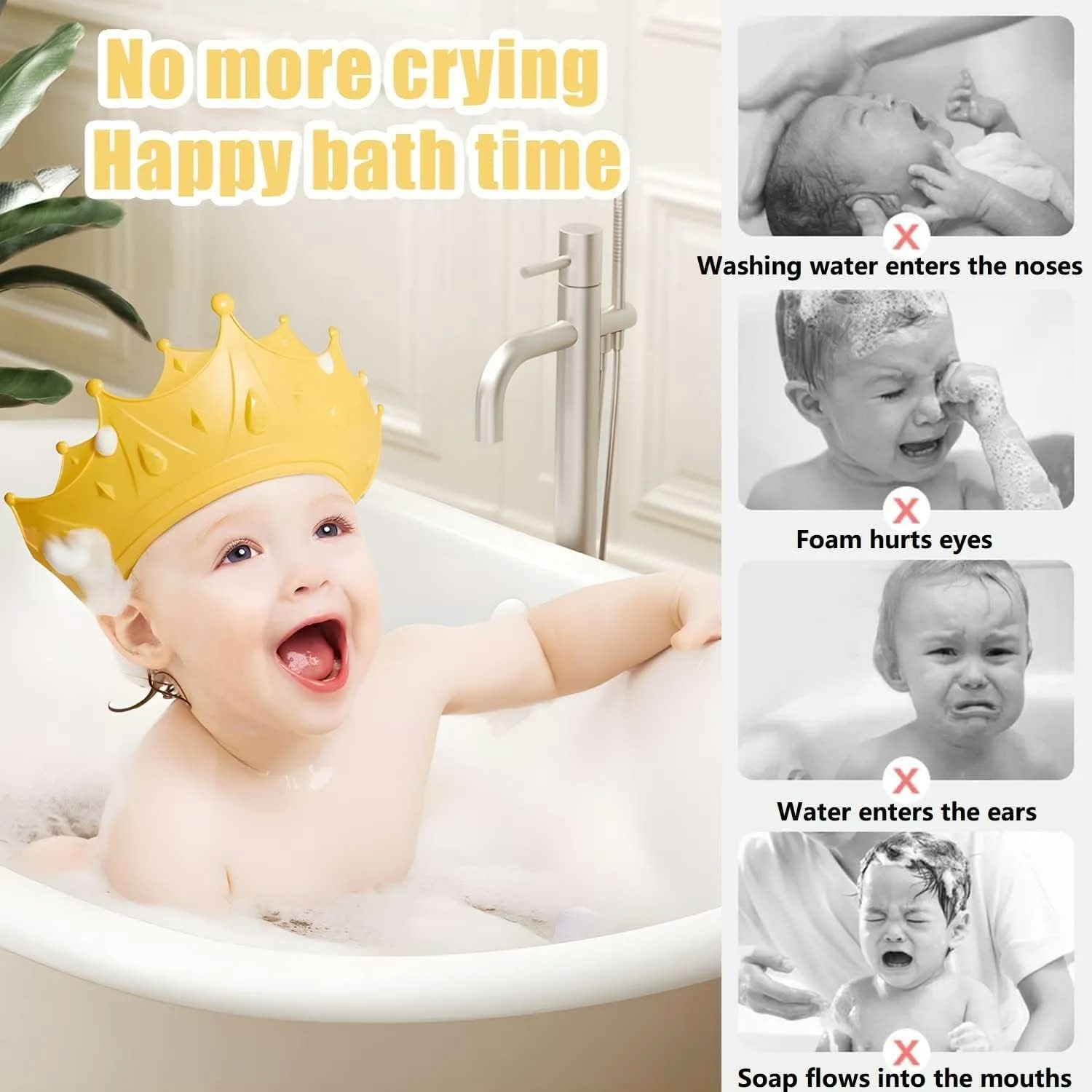 Silicone Shower Cap For Baby, Baby Shower Cap Silicone Shampoo Hat thumbnail 2