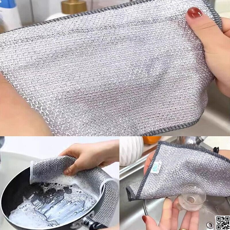 Magic Dish Cloth 3Pcs – Multi-Purpose Kitchen Cleaning Sponge thumbnail 2