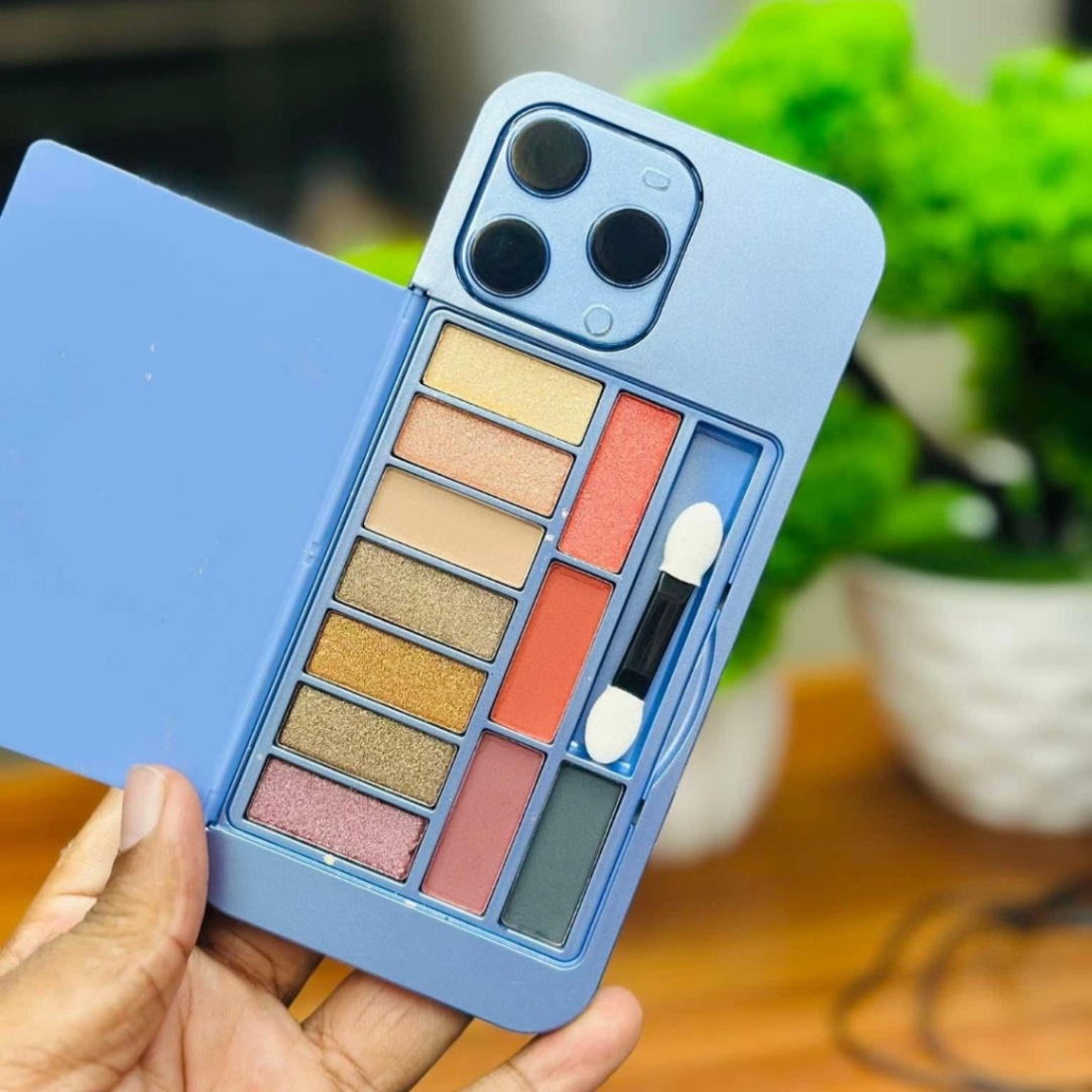 iPhone Shaped Eyeshadow Palette with Mirror Back - 12 Trendy Pigmented Colors