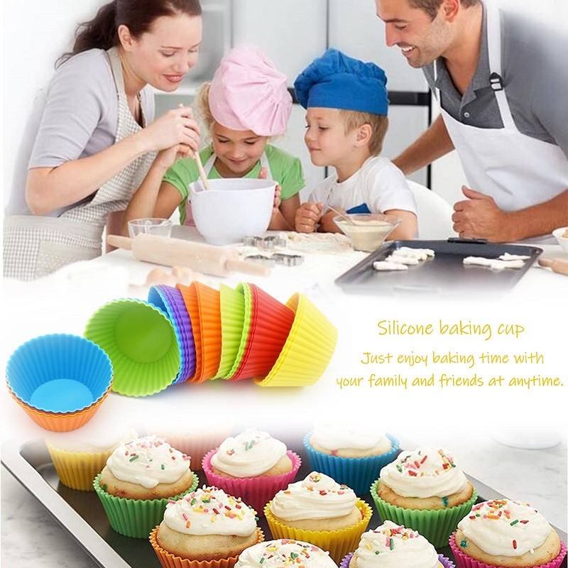 Silicone Cupcake Mold – 12 Pcs Reusable Baking Cups Set thumbnail 2