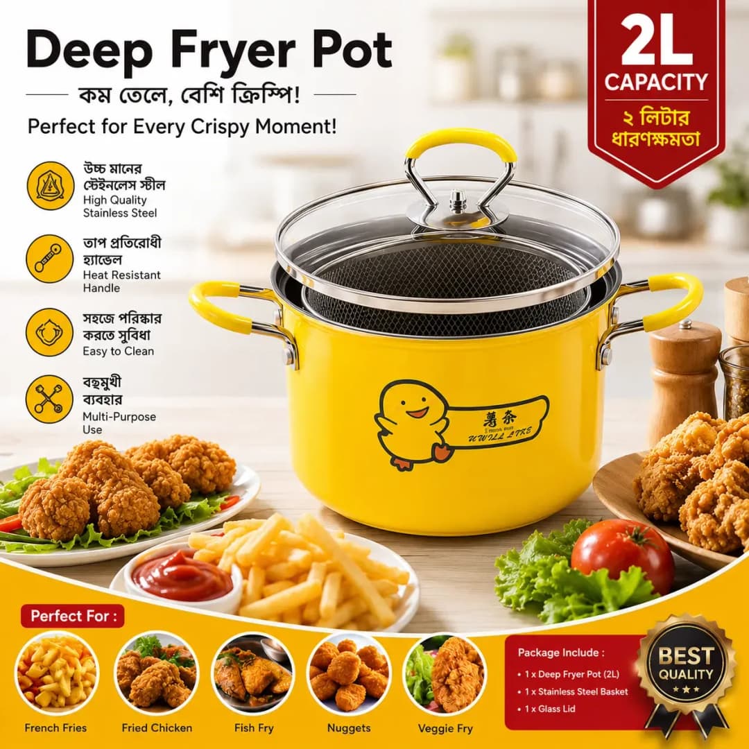 2L Stainless Steel Deep Fryer Pot 🍟🍗✨ thumbnail 7