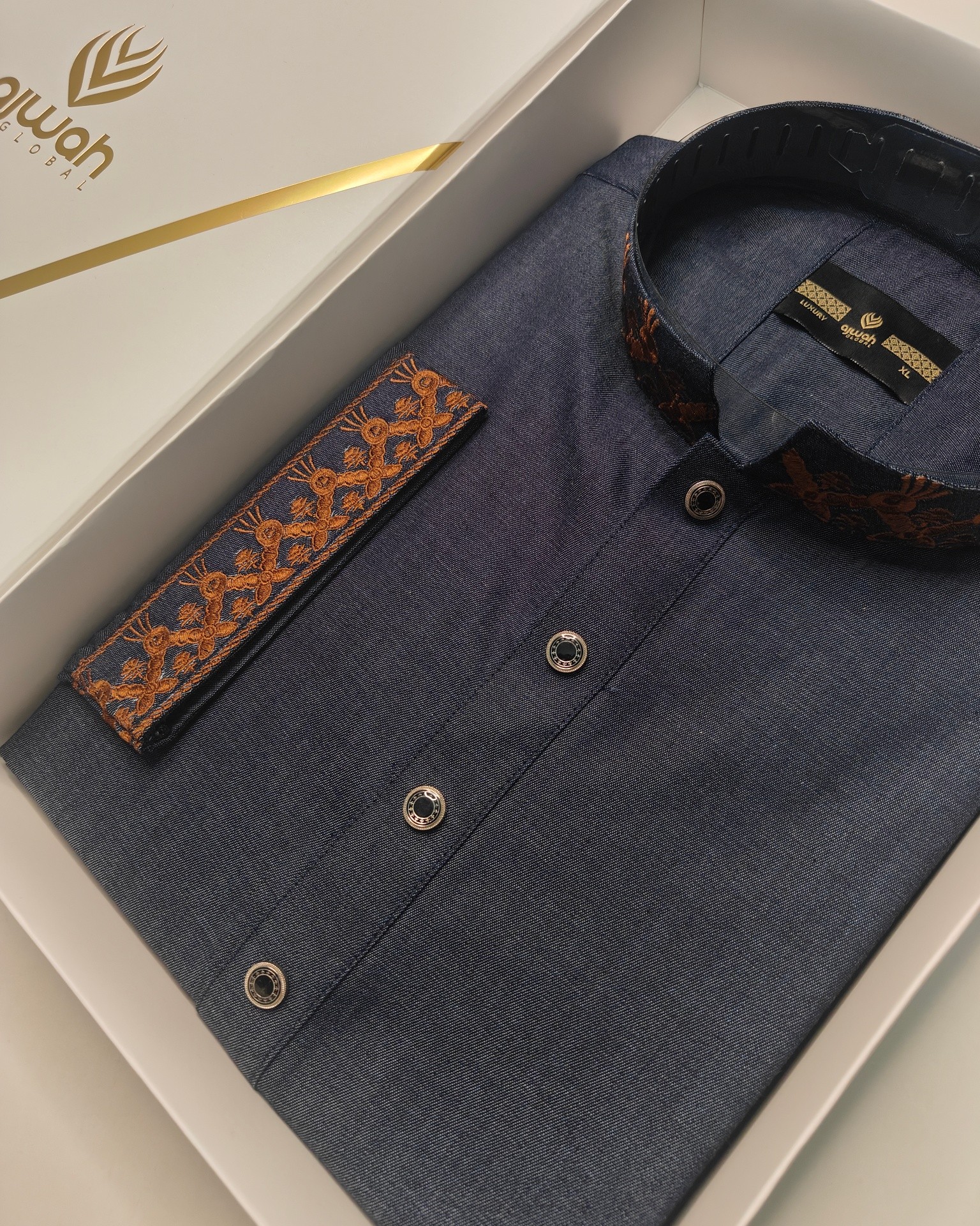 Ajwah Rustic Indigo Panjabi-A3A140_img_1