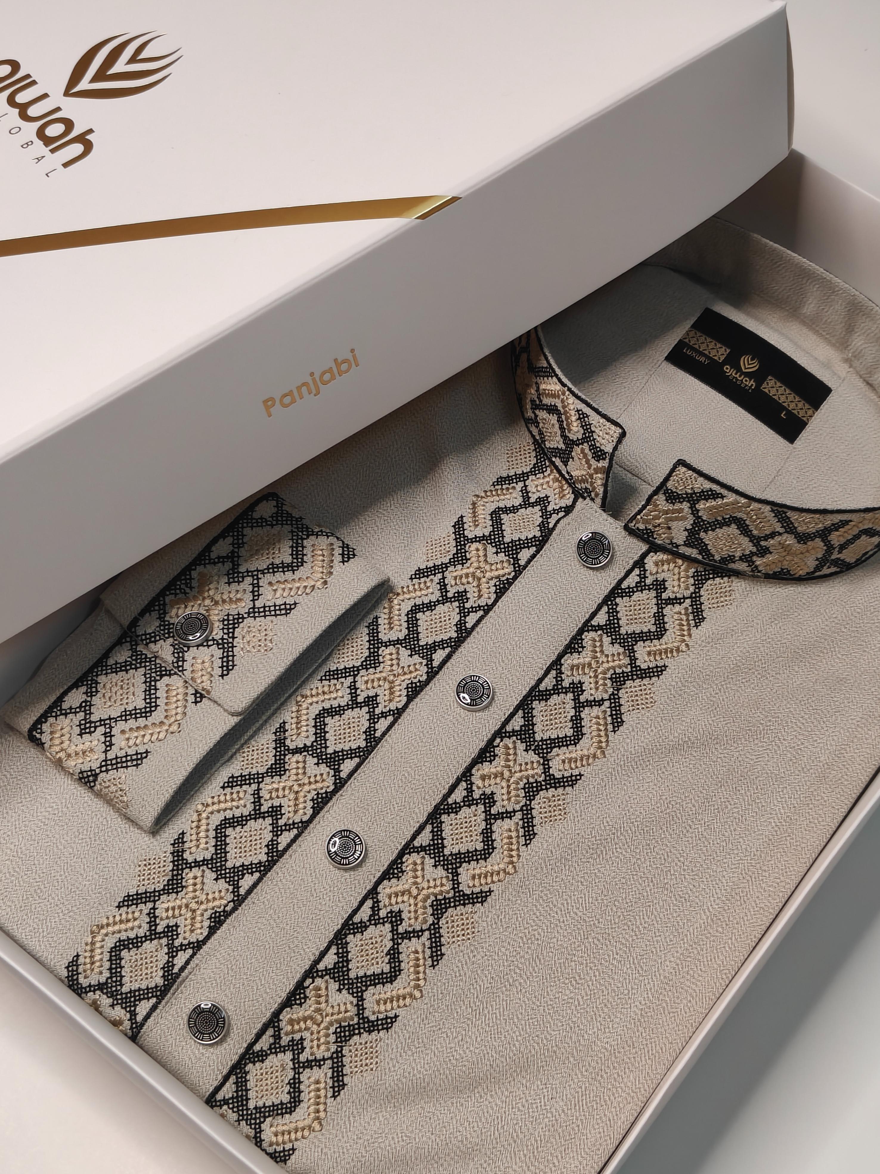 Ash Sand Majesty Luxury Panjabi -A3C120_img_0