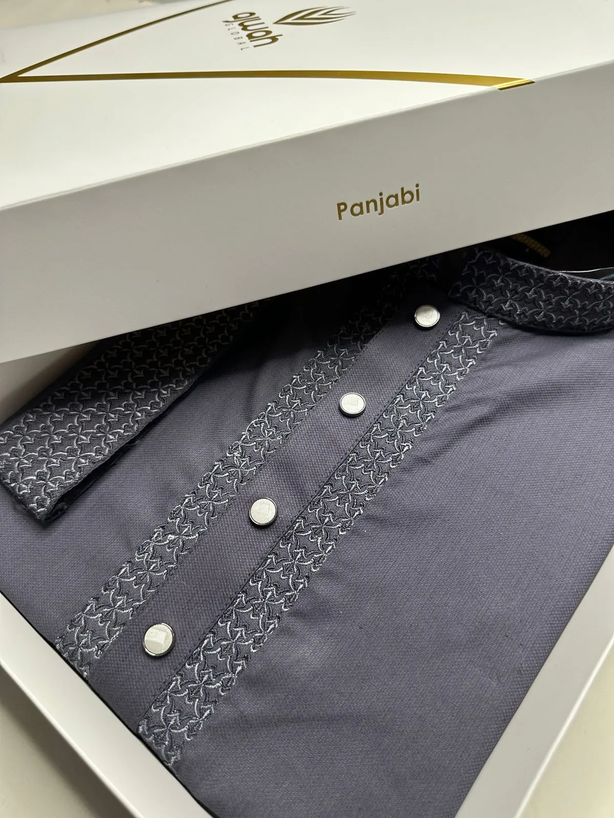 Slate Grey Sultan Elegance Panjabi -A3A151