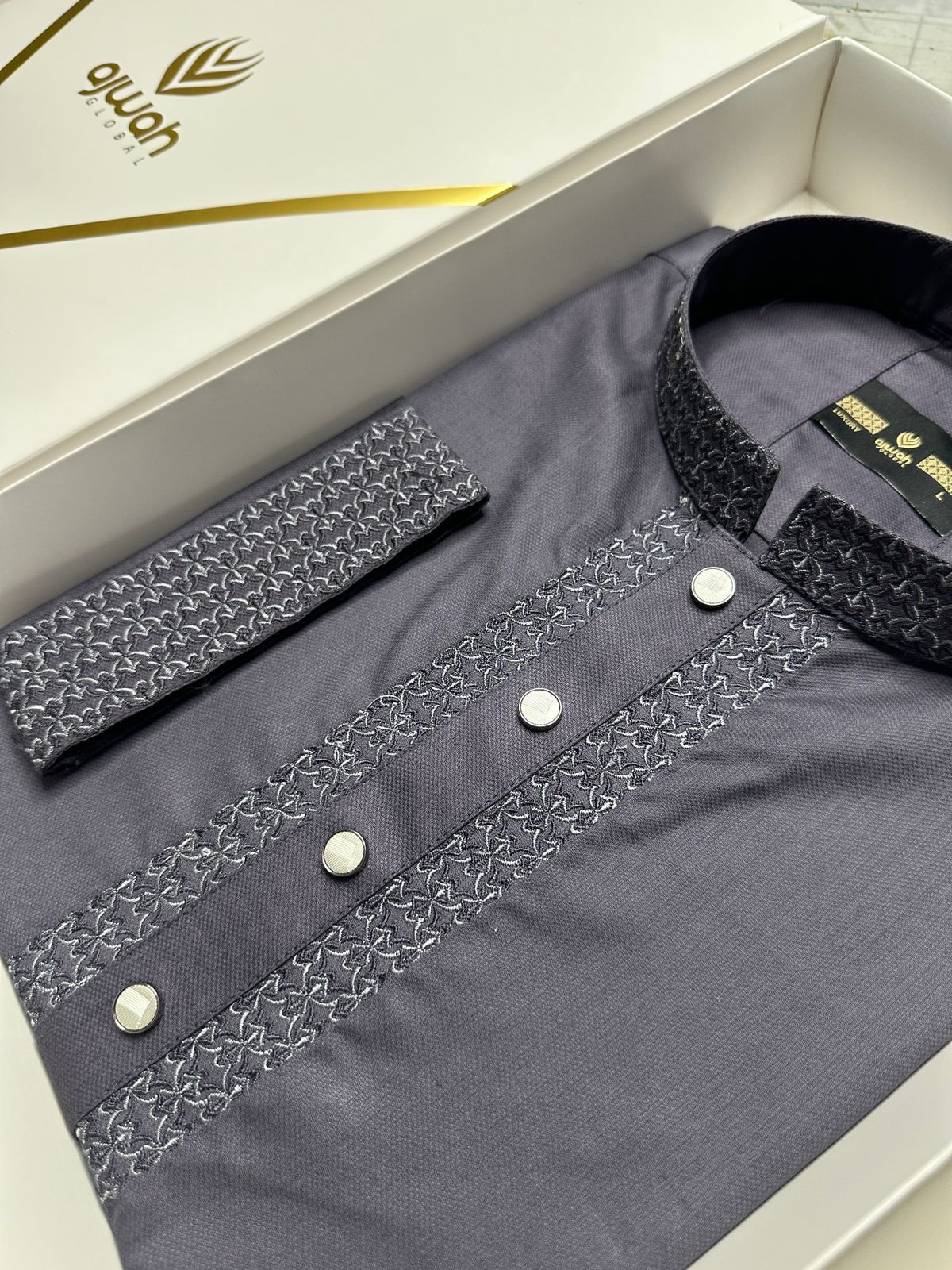 Slate Grey Sultan Elegance Panjabi -A3A151_img_2
