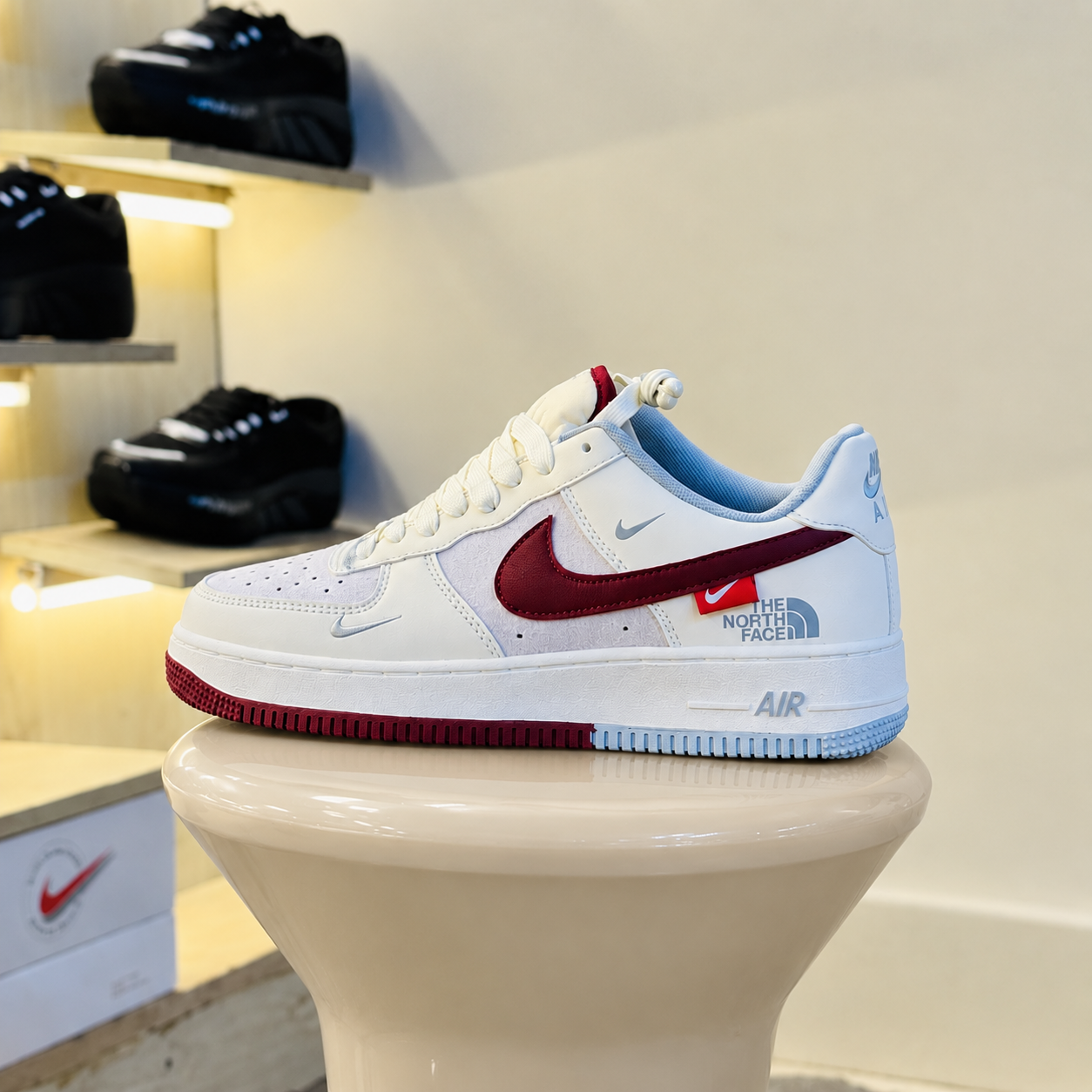 AF1 North Face Maroon