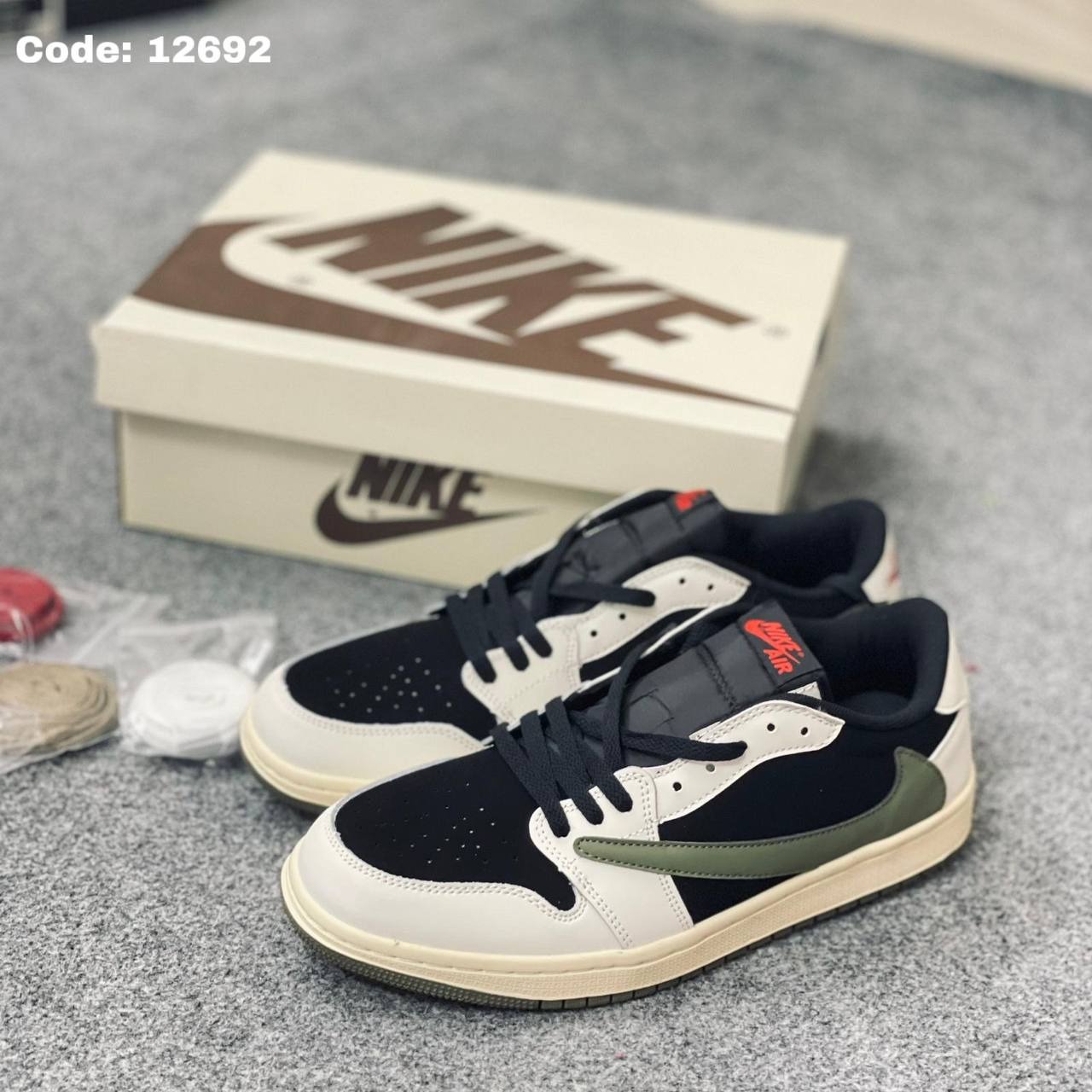 AJ1 Low Black Olive