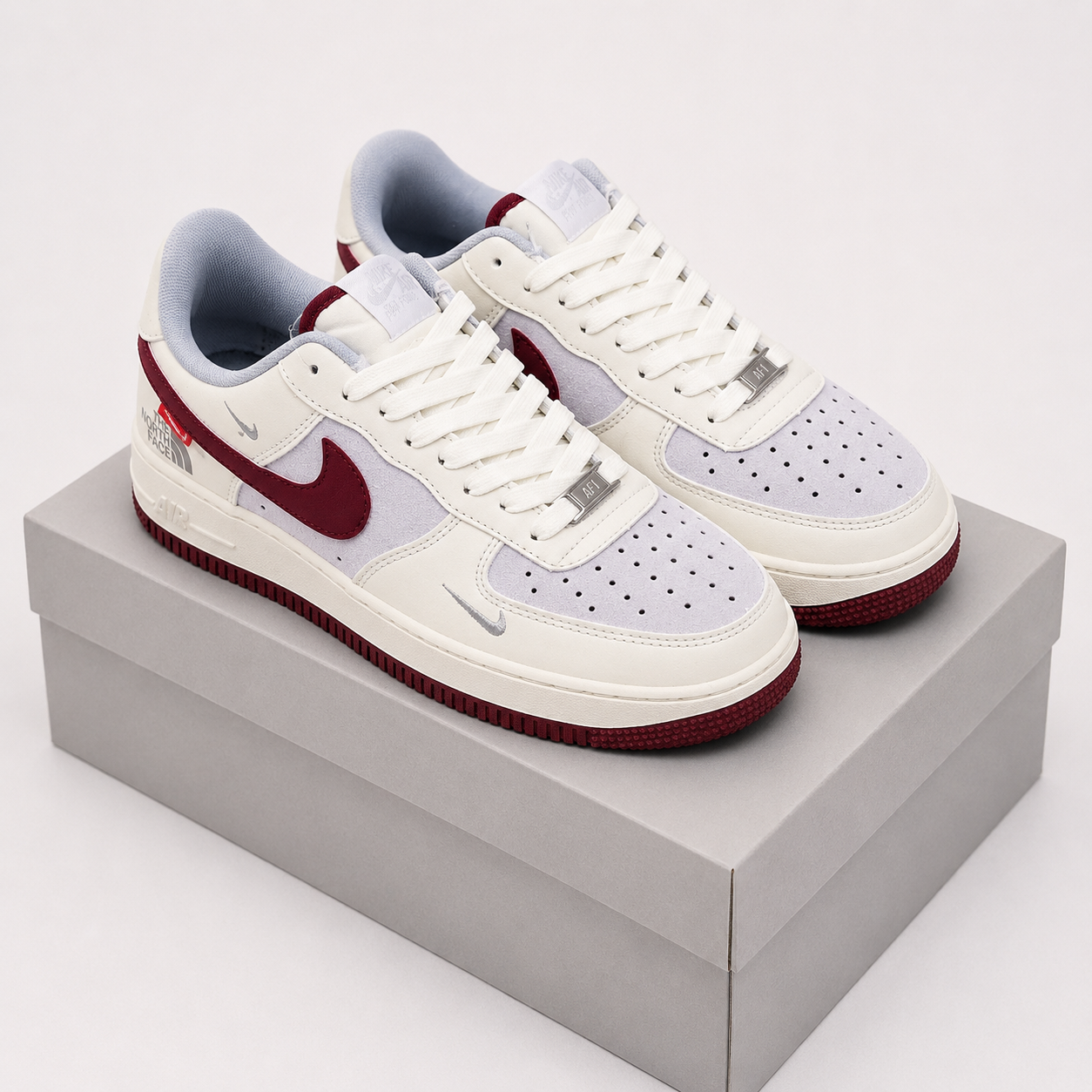 AF1 North Face Maroon