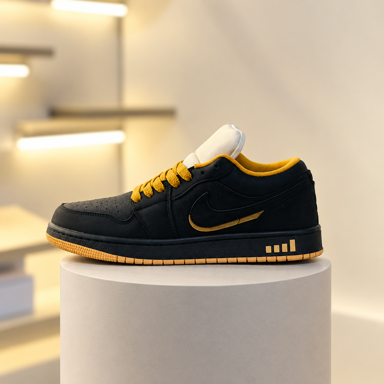 AJ1 Low Golden Black