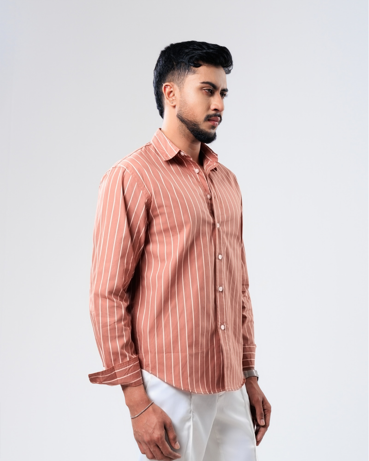 Arlo Terracotta Pinstripe Shirt thumbnail 4