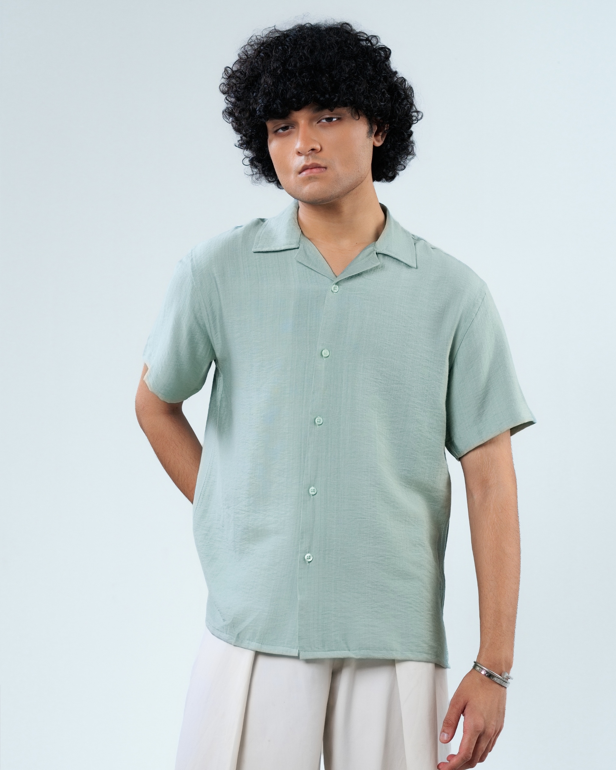 ELIO Sage Green Resort Shirt thumbnail 3