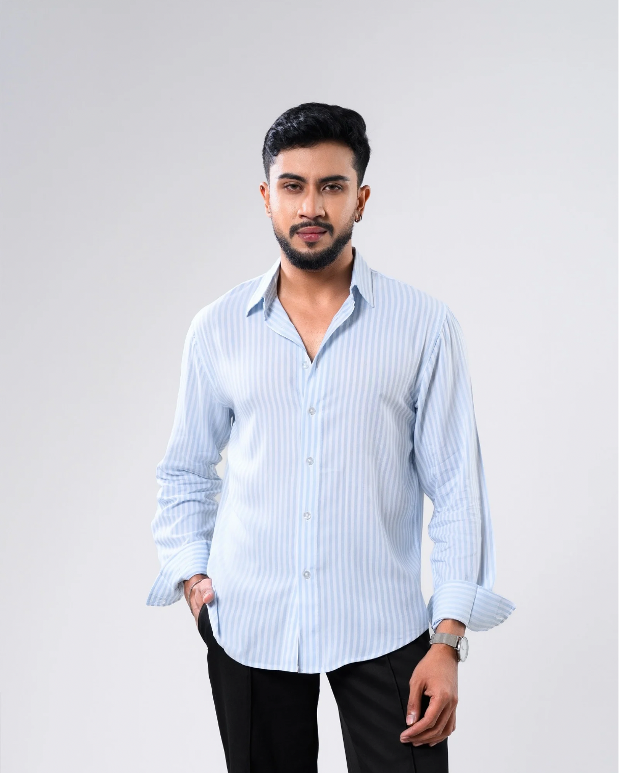 Arlo Sky Blue Stripe Shirt thumbnail 4