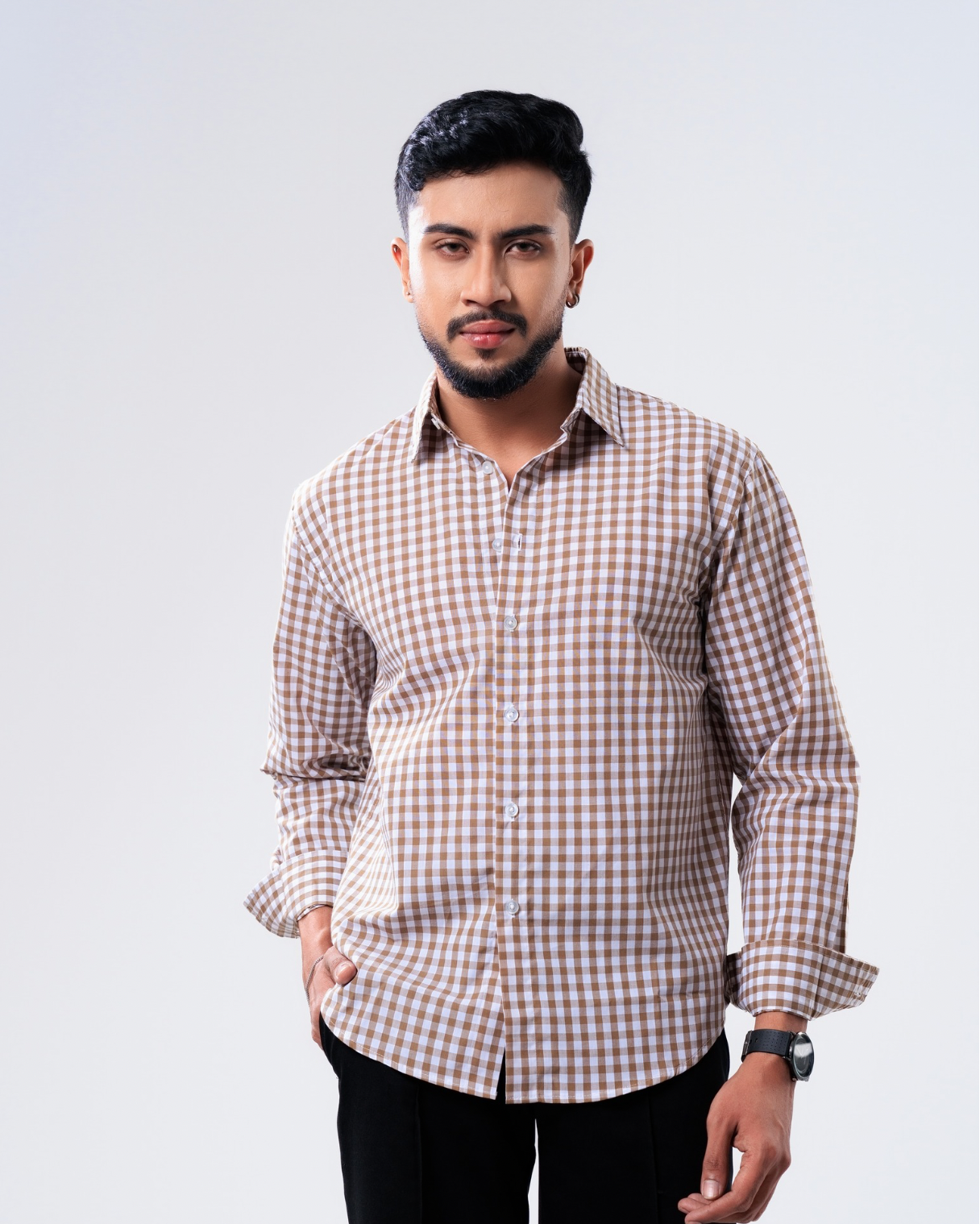 Arlo Brown Gingham Shirt thumbnail 4