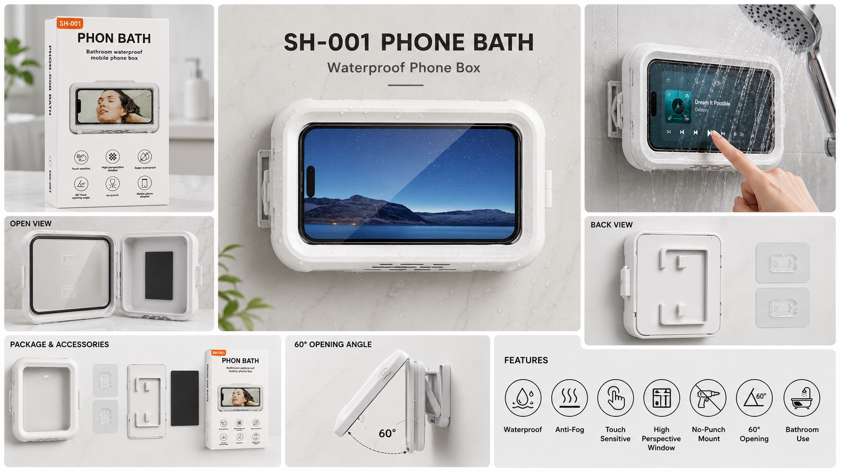 📱 Waterproof Mobile Phone Holder – Bathroom & Kitchen thumbnail 2