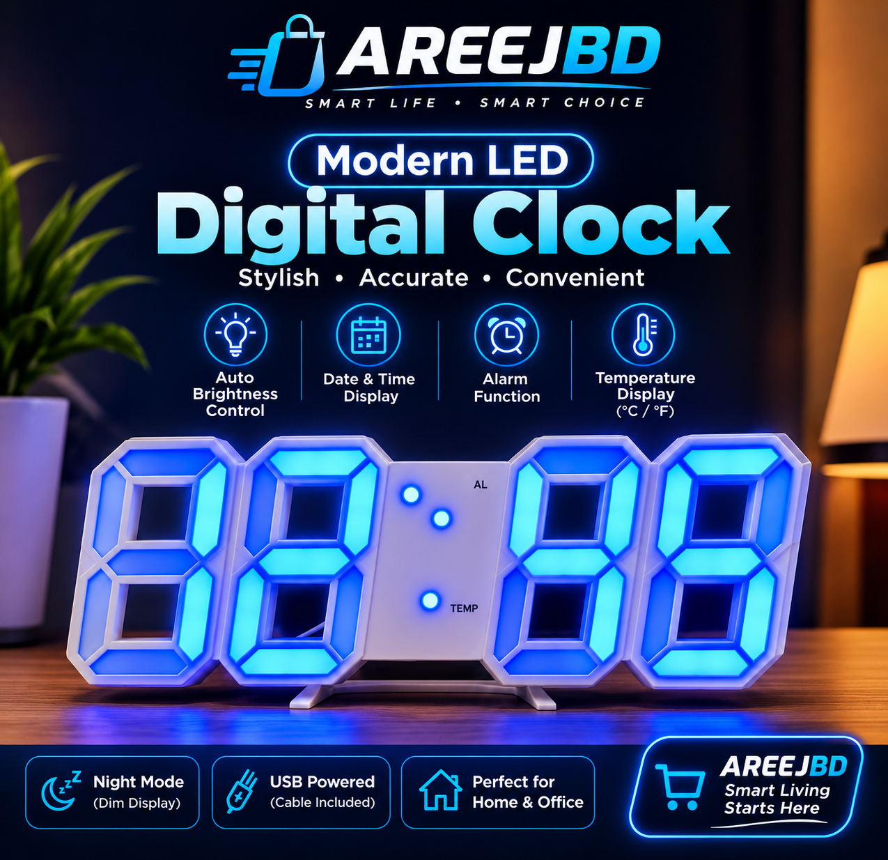 🕒 3D LED Digital Clock