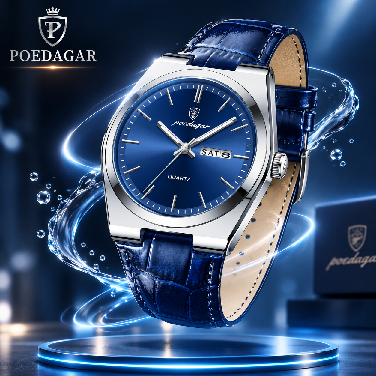 POEDAGAR 930 Luxury Men's Leather Watch