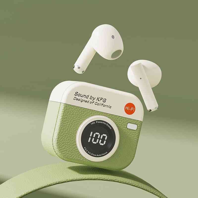🎧 Q86 Stereo TWS Wireless Earbuds – Stylish Retro Camera Design thumbnail 2