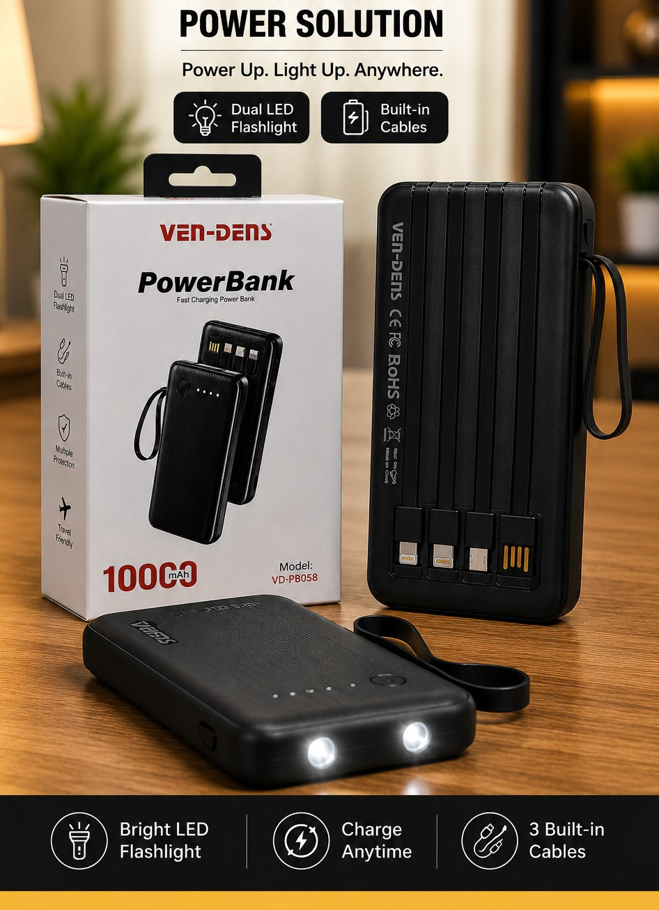 🔋 VEN-DENS 10000mAh Power Bank – Power & Convenience On the Go! thumbnail 2