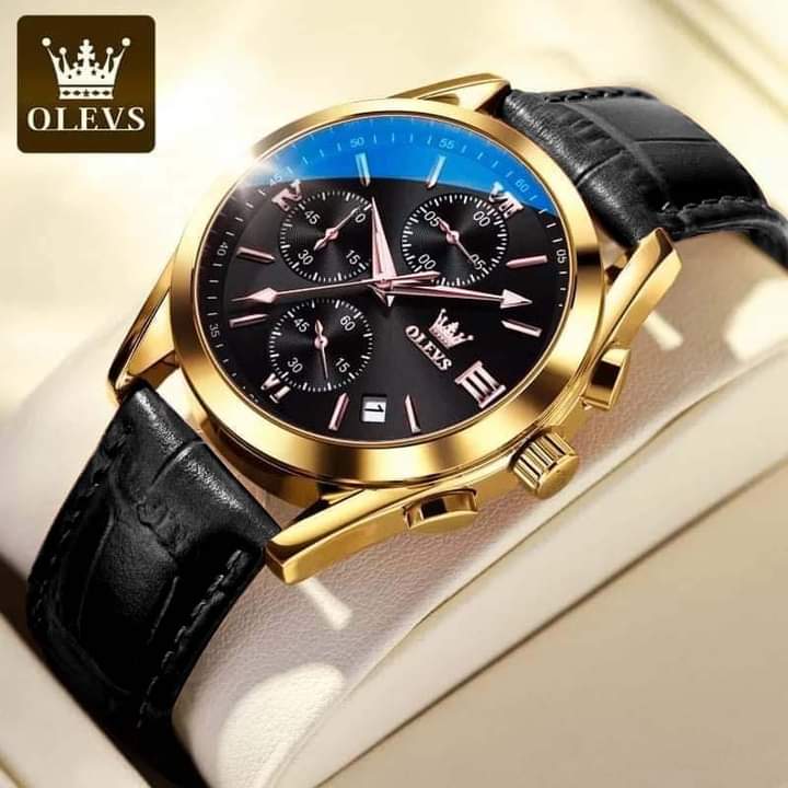 ⌚ OLEVS Gold-Tone Chronograph Watch thumbnail 2