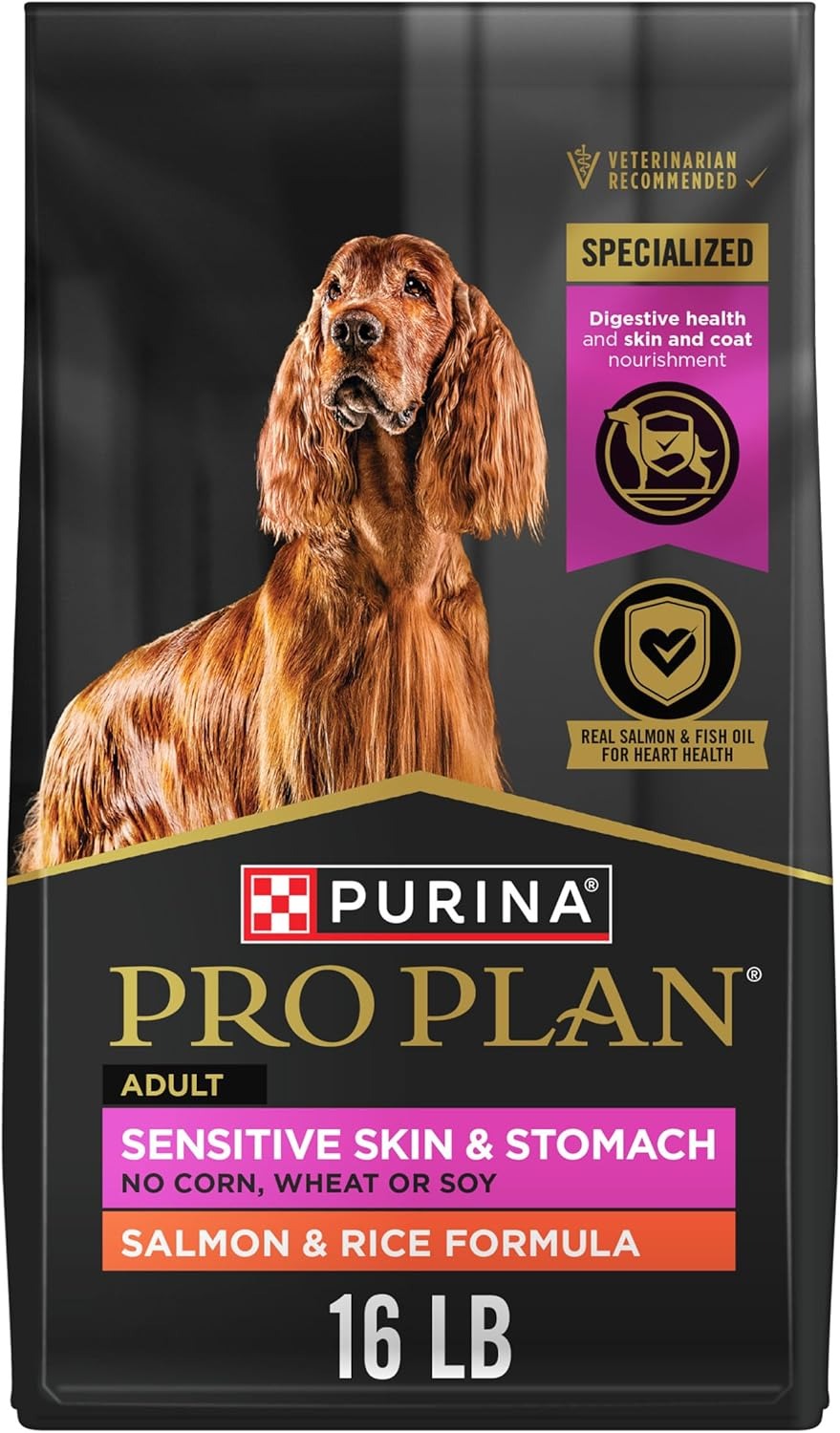 Purina Pro Plan Sensitive Skin & Stomach Dry Dog Food, Salmon, 16 lb Bag thumbnail 3