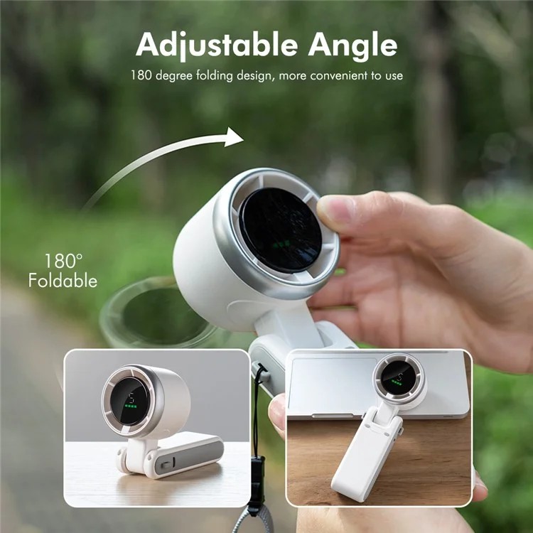 Turbo Fan Rechargeable Handheld Mini Fan Foldable Hanging Neck Fan Portable Mini Hand Fan 3600mAh USB Portable Mini Turbo Fan_img_1
