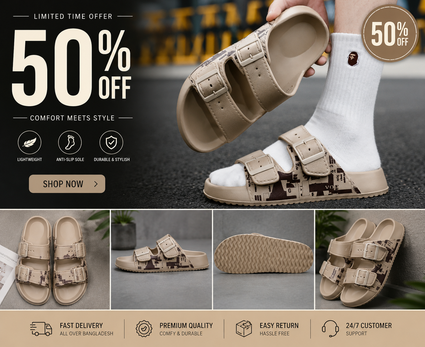 China imported double-buckle EVA rubber slide sandal_img_3