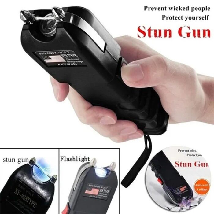 928 High-Voltage Stun Gun Big with LED Flashlight, Rechargeable light_img_0