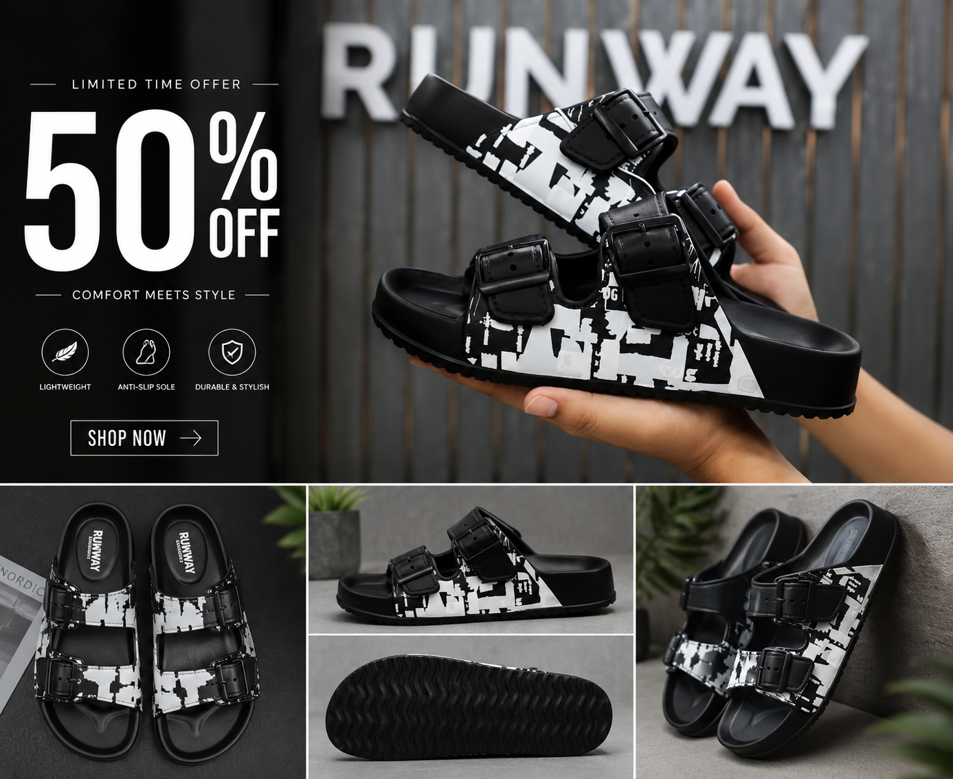 China imported double-buckle EVA rubber slide sandal_img_1