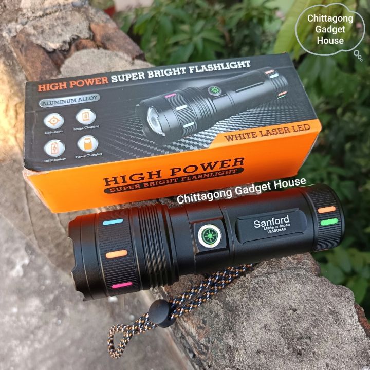 Sanford High Power Super Bright Flashlight – Slide Zoom White Laser LED Edition_img_2