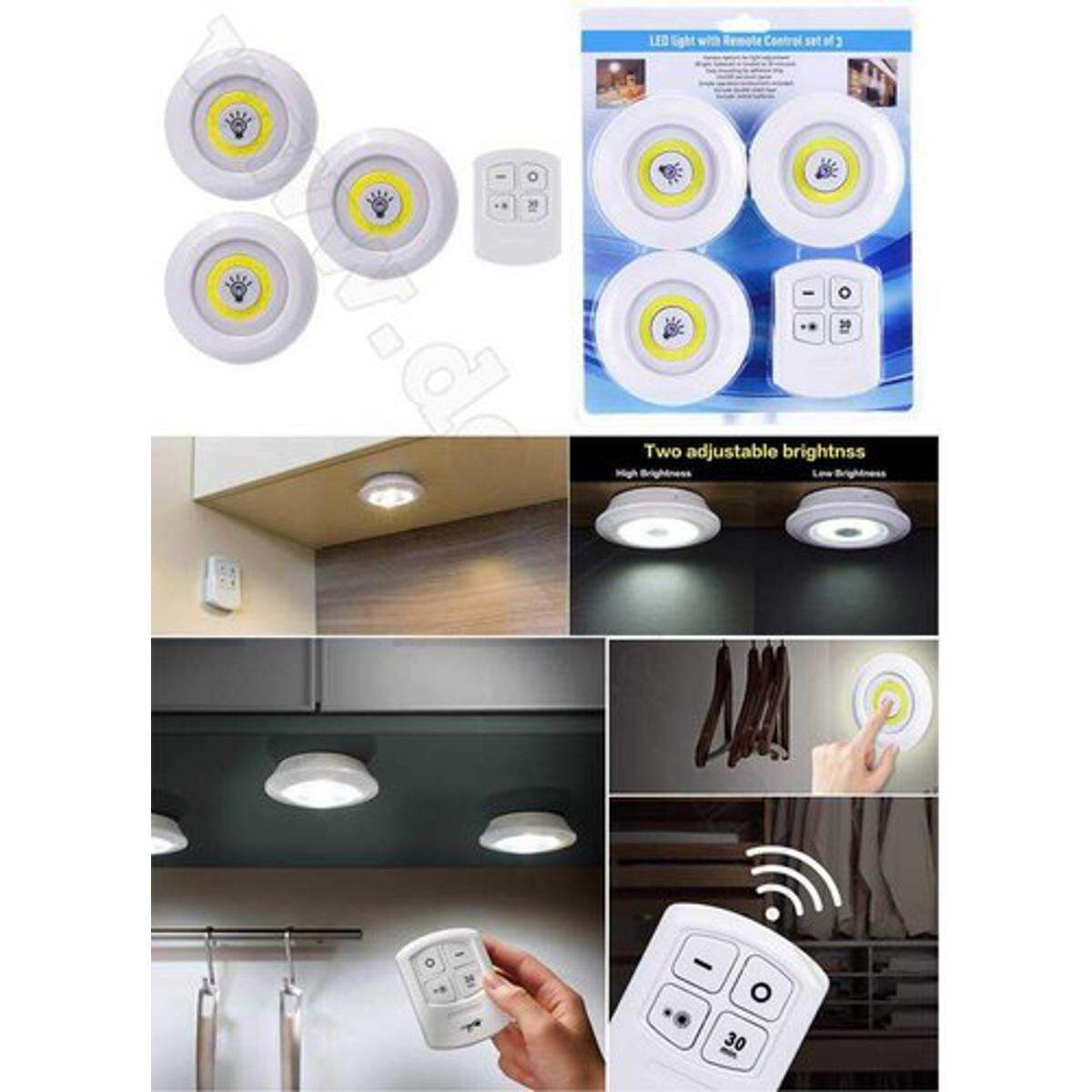 Rechargeable 3 LED Cabinet Light with Remote Control_img_3