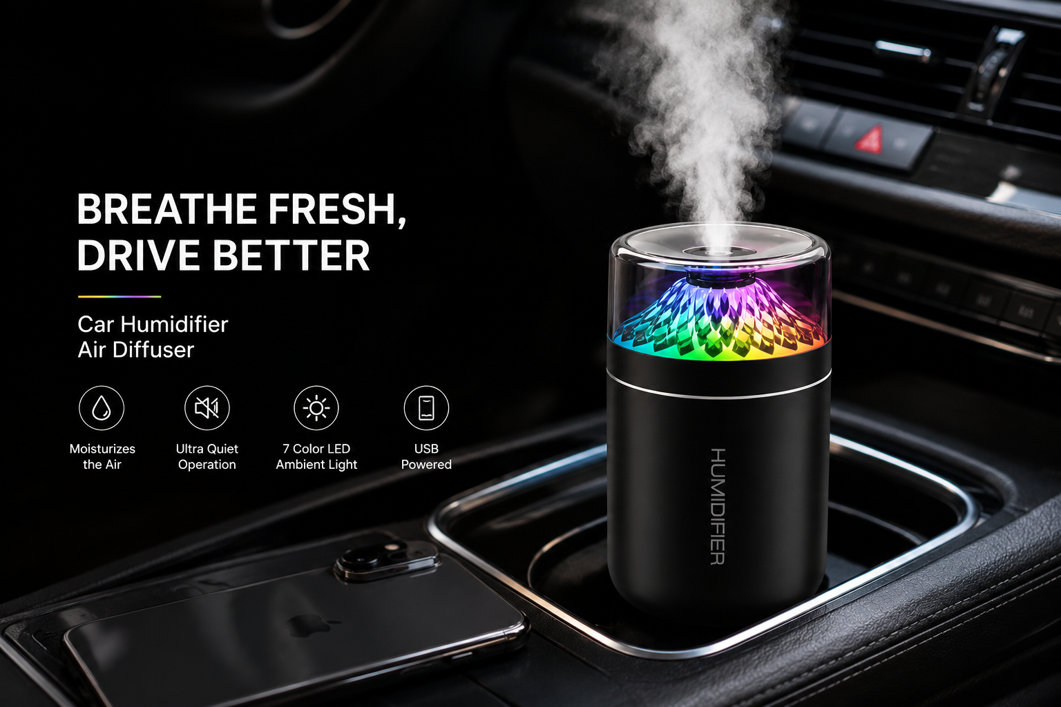Prism Crystal LED Ultrasonic Humidifier (180ml)_img_2