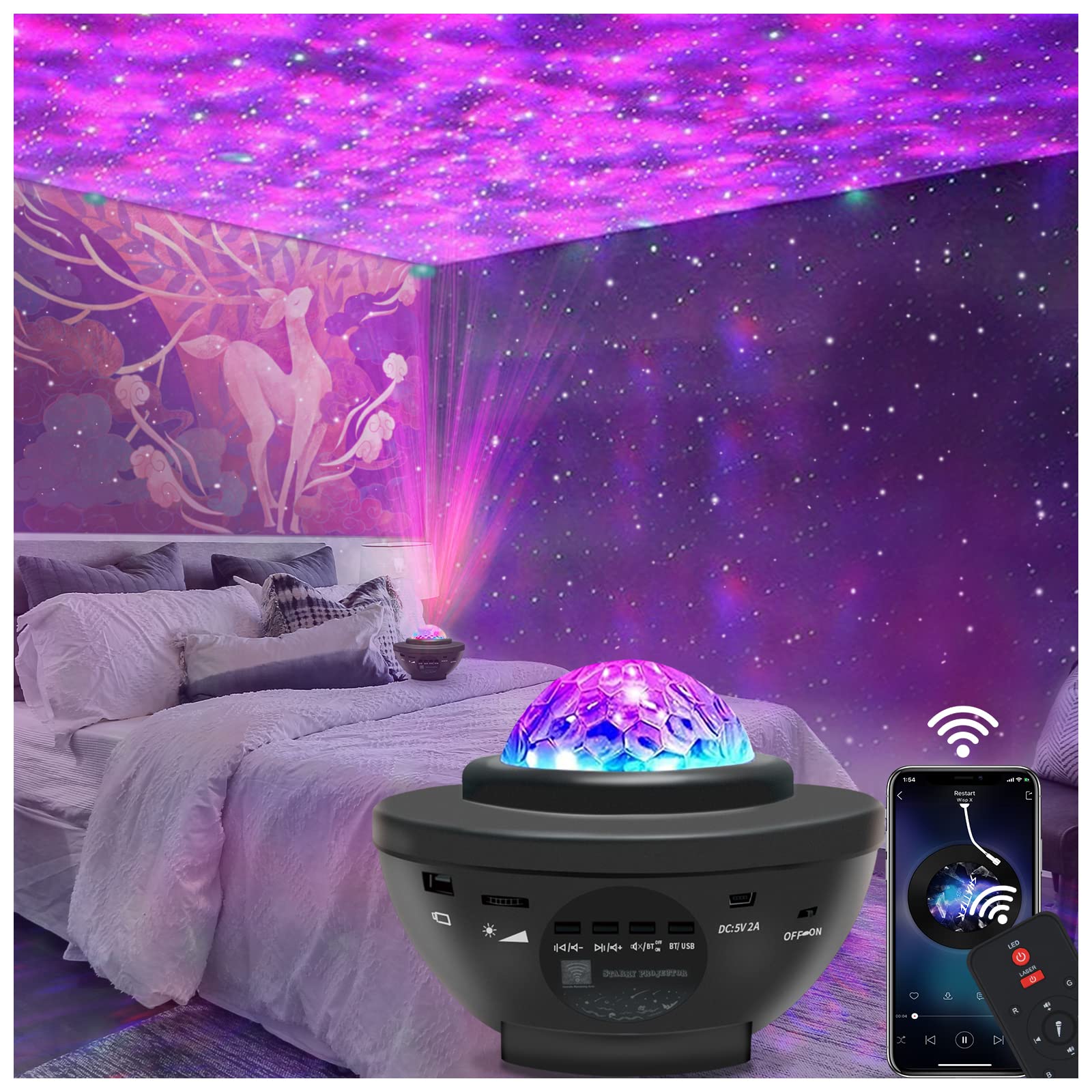 Galaxy Starry Sky Projector with Bluetooth Speaker & Remote Control_img_1
