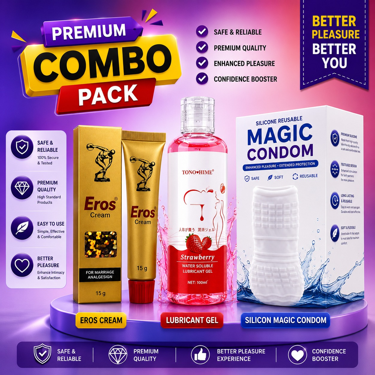 Premium Combo: Eros Cream + Strawberry Gel + Magic Condom_img_0